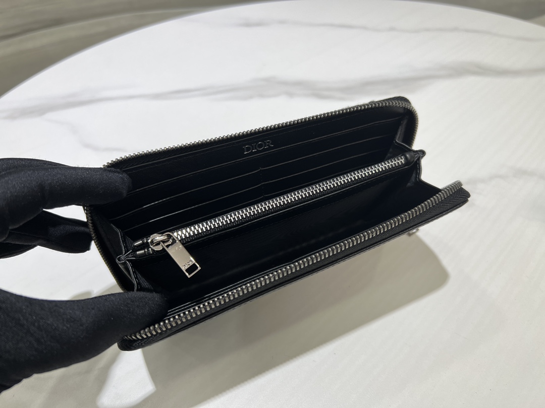 最高級ディオールスーパーコピー ディオール長財布コピー Saddle ロングジップウォレット 2ADBC315YKS_H05E 黒 ブラックxグレー - 画像 (3)