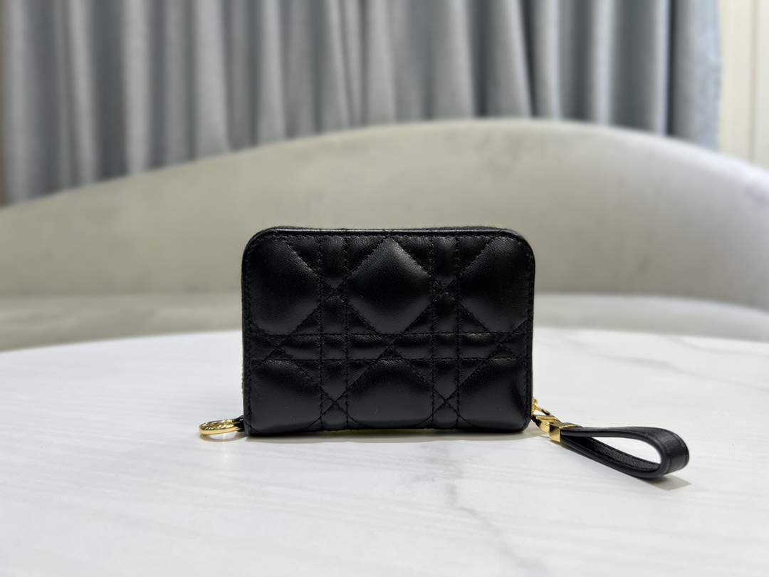 最高級ディオールスーパーコピー ディオール財布コピー Lady Dior Voyageur スモール ジップコインケース S0985ONMJ_M900 黒 ブラック - 画像 (8)