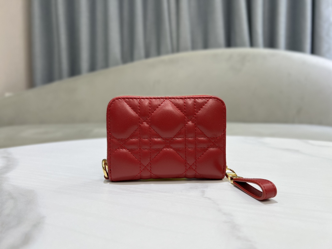 最高級ディオールスーパーコピー ディオール財布コピー Lady Dior Voyageur スモール ジップコインケース S0985ONMJ_M63R レッド - 画像 (8)