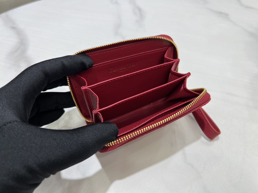 最高級ディオールスーパーコピー ディオール財布コピー Lady Dior Voyageur スモール ジップコインケース S0985ONMJ_M63R レッド - 画像 (3)