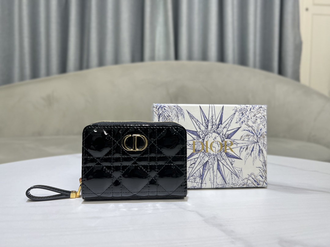 最高級ディオールスーパーコピー ディオール財布コピー Dior Caro Scarlet ウォレット S5032UWHC_M900 黒 ブラック - 画像 (4)