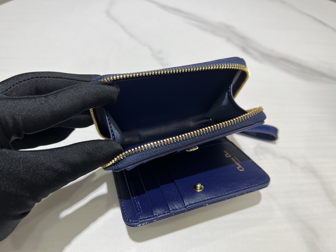 最高級ディオールスーパーコピー ディオール財布コピー Dior Caro Scarlet ウォレット S5032UWHC_M23B ブルー - 画像 (4)