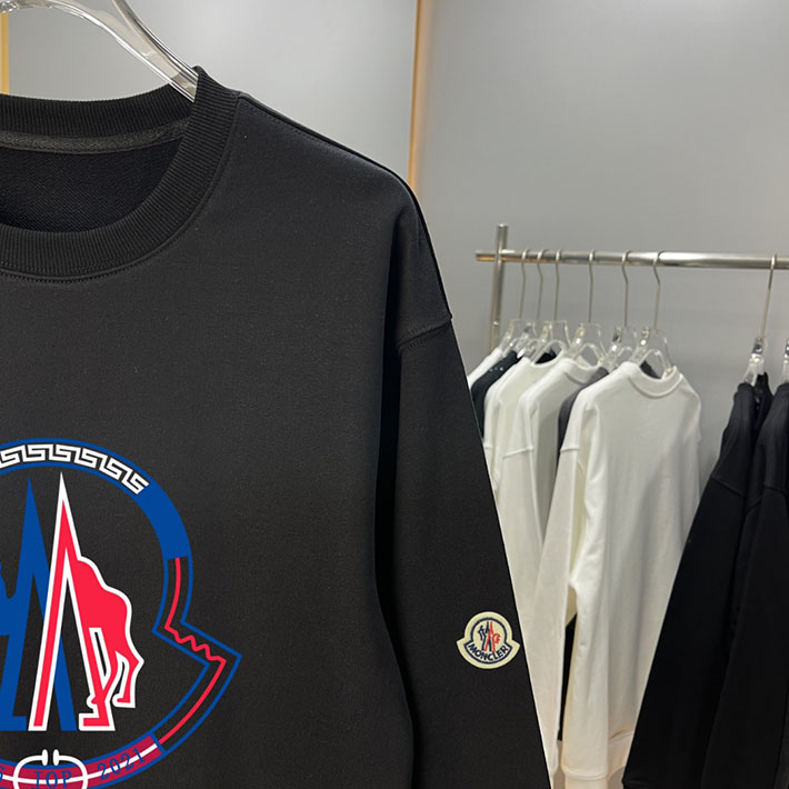 最高級モンクレールスーパーコピー モンクレールスウェットシャツコピー MONCLER 服 スウェットシャツ 2024秋冬新作 ブラック 202409002 コットン 100% - 画像 (5)