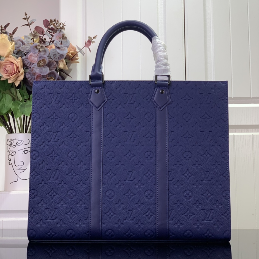 ルイヴィトン ハンドバッグ 新作 Louis Vuitton サックプラ 24H サファイア M11690 牛革 ブラック金具 - 画像 (8)