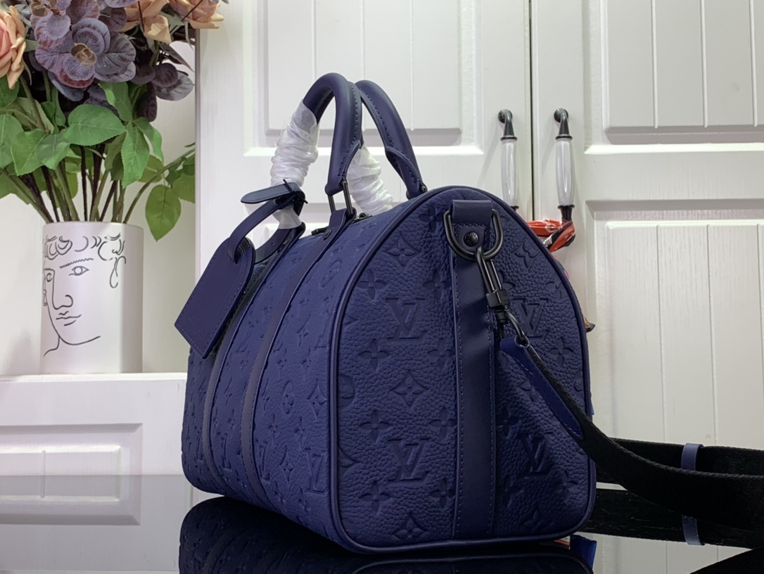 ルイヴィトン バンドリエール 新作 ボストンバッグ Louis Vuitton キーポル・バンドリエール 35 サファイア M11691 牛革 ブラック金具 - 画像 (9)