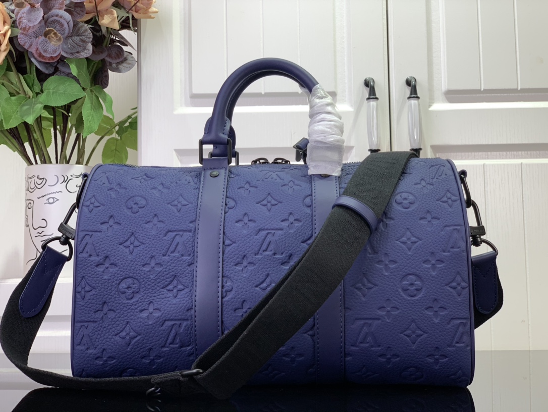 ルイヴィトン バンドリエール 新作 ボストンバッグ Louis Vuitton キーポル・バンドリエール 35 サファイア M11691 牛革 ブラック金具 - 画像 (8)