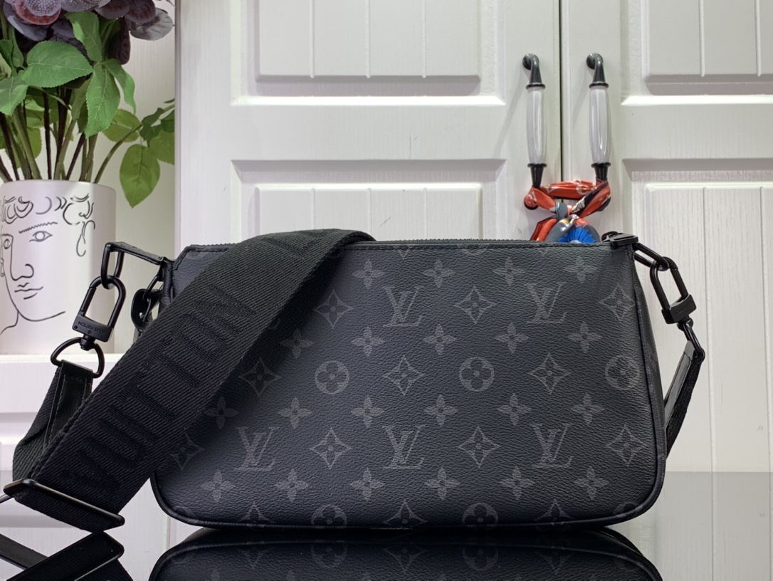 ルイヴィトン ショルダーバッグ 新作 ボストンバッグ Louis Vuitton ポシェット・アクセソワール XL ブラック M11741 モノグラム・エクリプス キャンバス ブラック金具 - 画像 (8)