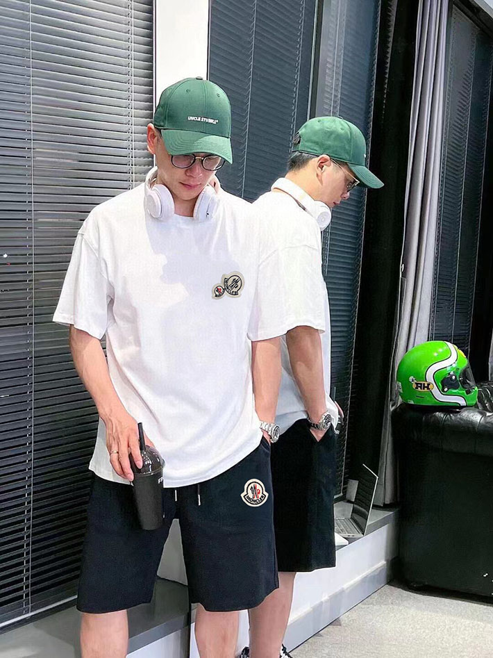 最高級モンクレールスーパーコピー モンクレールTシャツコピー MONCLER 服 Tシャツ×ショートパンツ 2024秋冬新作 ブラック J20918C0000483927998 コットン 100% - 画像 (8)