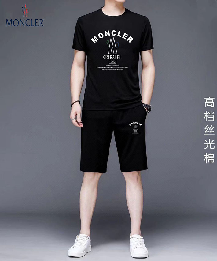 最高級モンクレールスーパーコピー モンクレールTシャツコピー MONCLER 服 Tシャツ×ショートパンツ 2024秋冬新作 ブラック J20918C0001083927998 コットン 100% - 画像 (9)