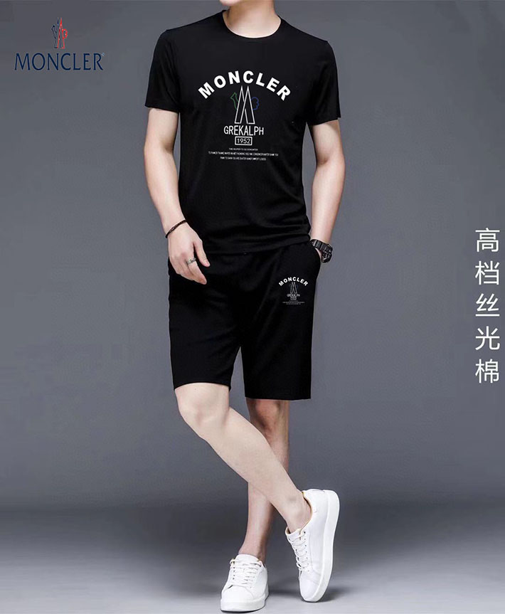 最高級モンクレールスーパーコピー モンクレールTシャツコピー MONCLER 服 Tシャツ×ショートパンツ 2024秋冬新作 ブラック J20918C0001083927998 コットン 100% - 画像 (7)
