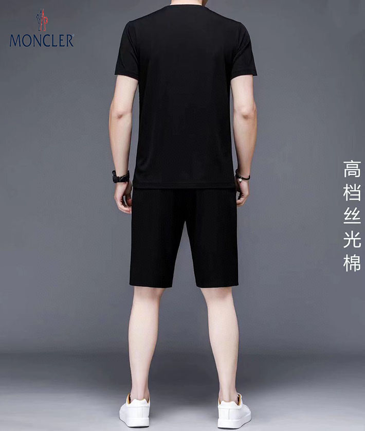 最高級モンクレールスーパーコピー モンクレールTシャツコピー MONCLER 服 Tシャツ×ショートパンツ 2024秋冬新作 ブラック J20918C0001083927998 コットン 100% - 画像 (6)