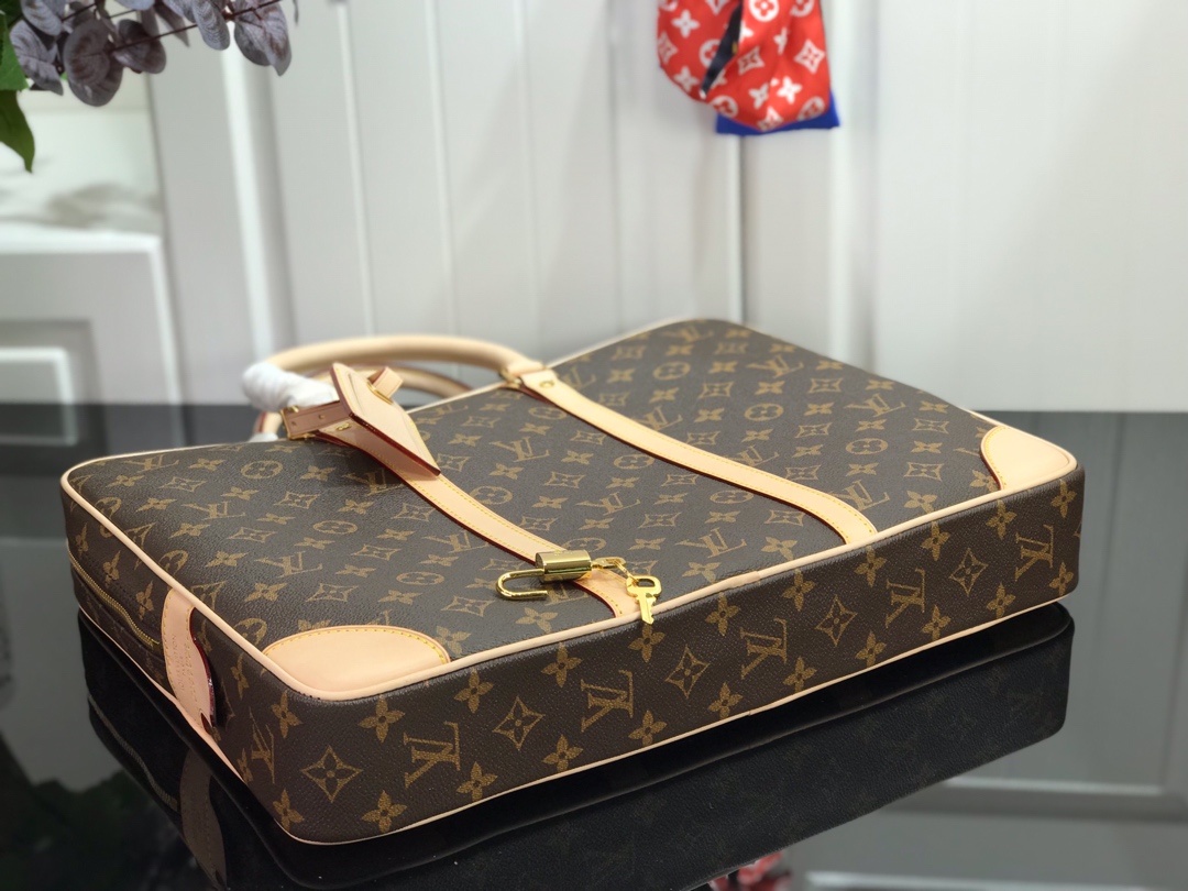 ルイヴィトン ビジネスバッグ メンズ Louis Vuitton ポルト ドキュマン・ヴォワヤージュ モノグラム M40226 モノグラム・キャンバス ゴールド金具 - 画像 (8)