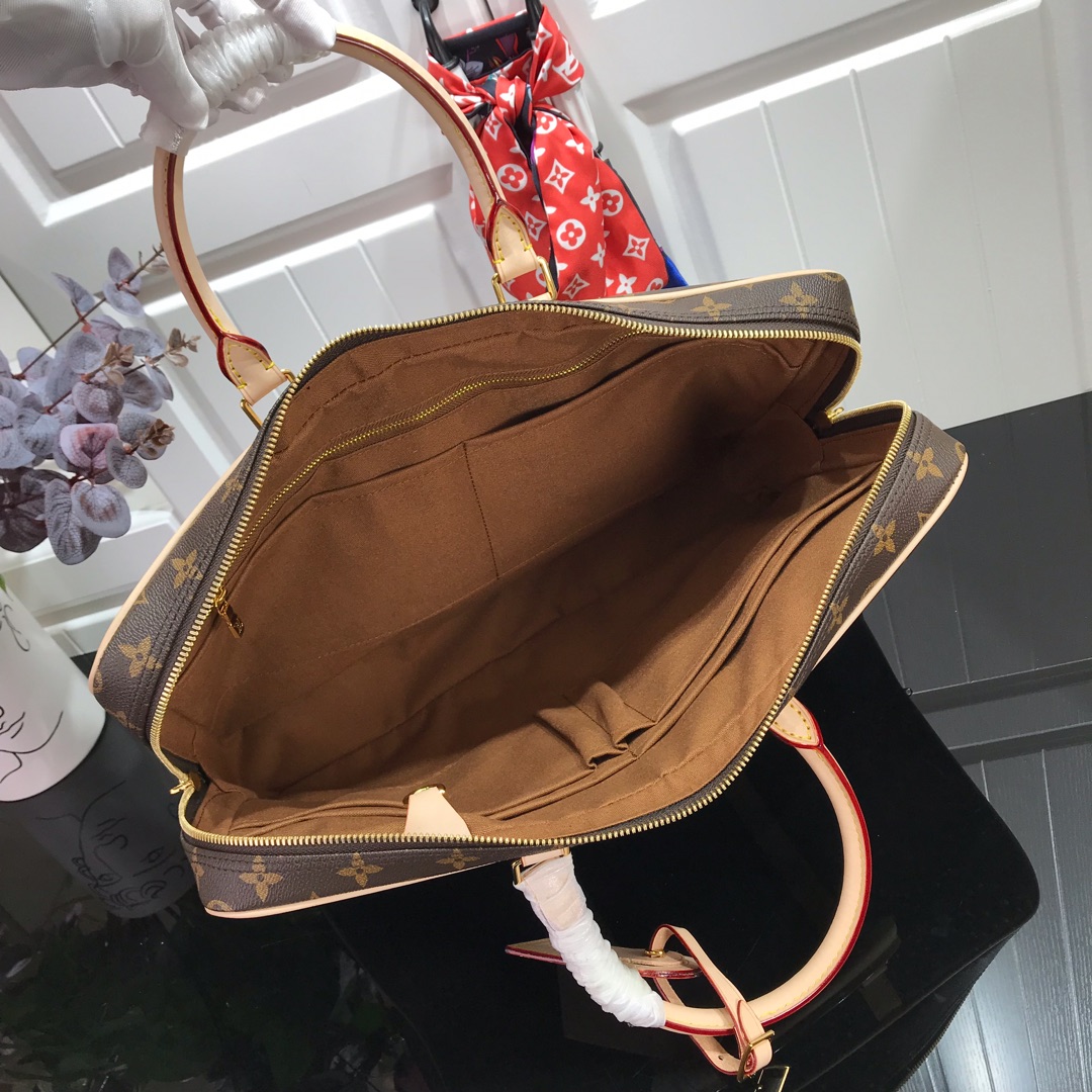 ルイヴィトン ビジネスバッグ メンズ Louis Vuitton ポルト ドキュマン・ヴォワヤージュ モノグラム M40226 モノグラム・キャンバス ゴールド金具 - 画像 (3)