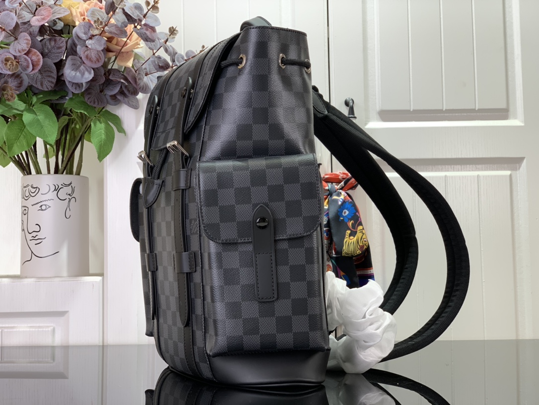 ルイヴィトン リュック 新作 Louis Vuitton クリストファー PM ブラック N40266 ダミエキャンバス シルバー金具 - 画像 (9)