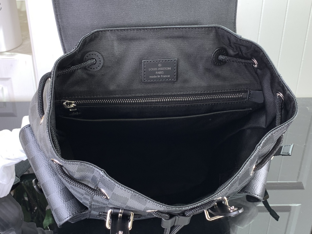 ルイヴィトン リュック 新作 Louis Vuitton クリストファー PM ブラック N40266 ダミエキャンバス シルバー金具 - 画像 (2)
