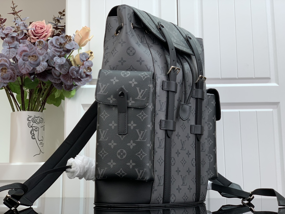 ルイヴィトン リュック 新作 Louis Vuitton クリストファー MM ブラック M45419 モノグラム・エクリプス キャンバス シルバー金具 - 画像 (9)