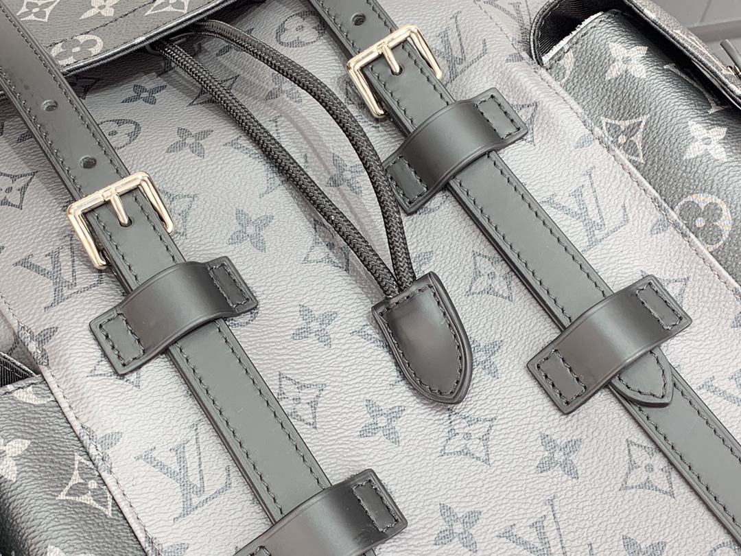 ルイヴィトン リュック 新作 Louis Vuitton クリストファー MM ブラック M45419 モノグラム・エクリプス キャンバス シルバー金具 - 画像 (6)