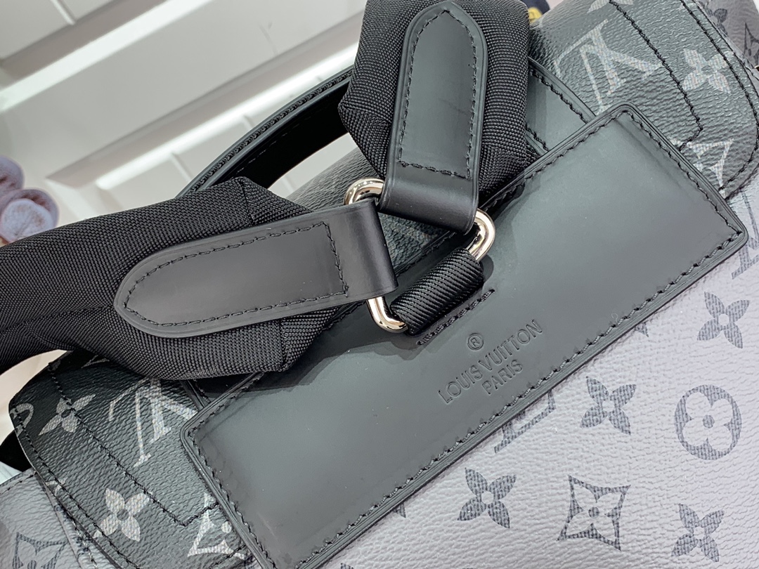 ルイヴィトン リュック 新作 Louis Vuitton クリストファー MM ブラック M45419 モノグラム・エクリプス キャンバス シルバー金具 - 画像 (5)