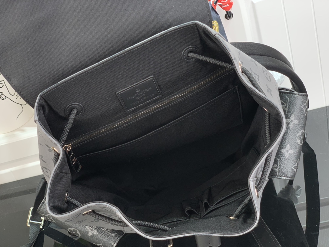 ルイヴィトン リュック 新作 Louis Vuitton クリストファー MM ブラック M45419 モノグラム・エクリプス キャンバス シルバー金具 - 画像 (4)