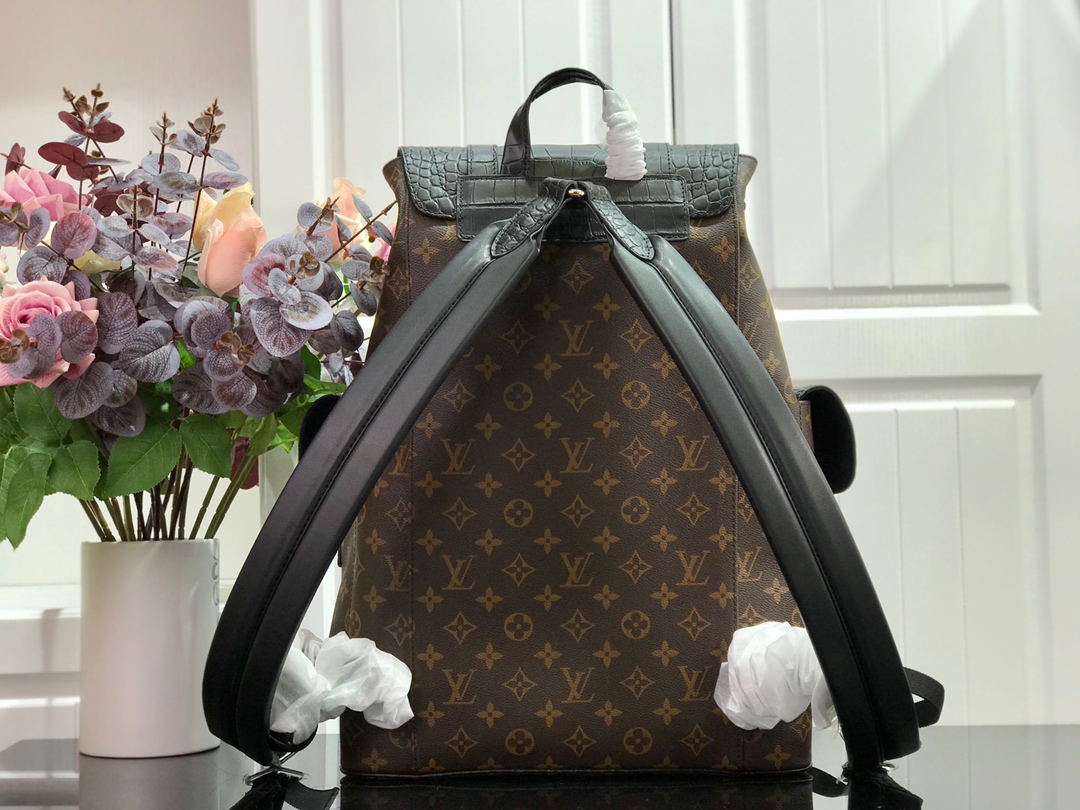 ルイヴィトン リュック 新作 Louis Vuitton クリストファー MM ブラック M43736 モノグラム・キャンバス シルバー金具 - 画像 (5)