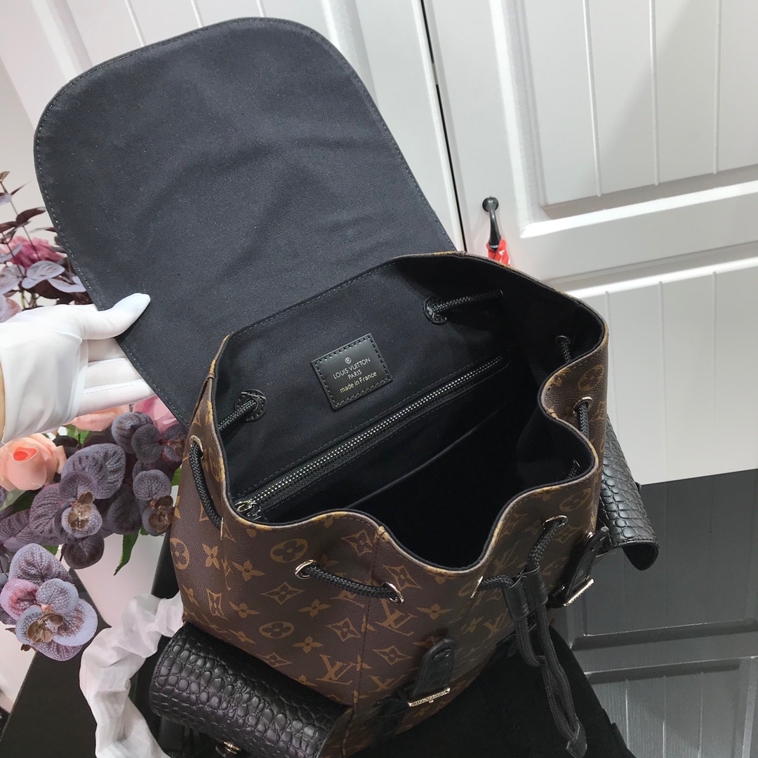 ルイヴィトン リュック 新作 Louis Vuitton クリストファー MM ブラック M43736 モノグラム・キャンバス シルバー金具 - 画像 (2)