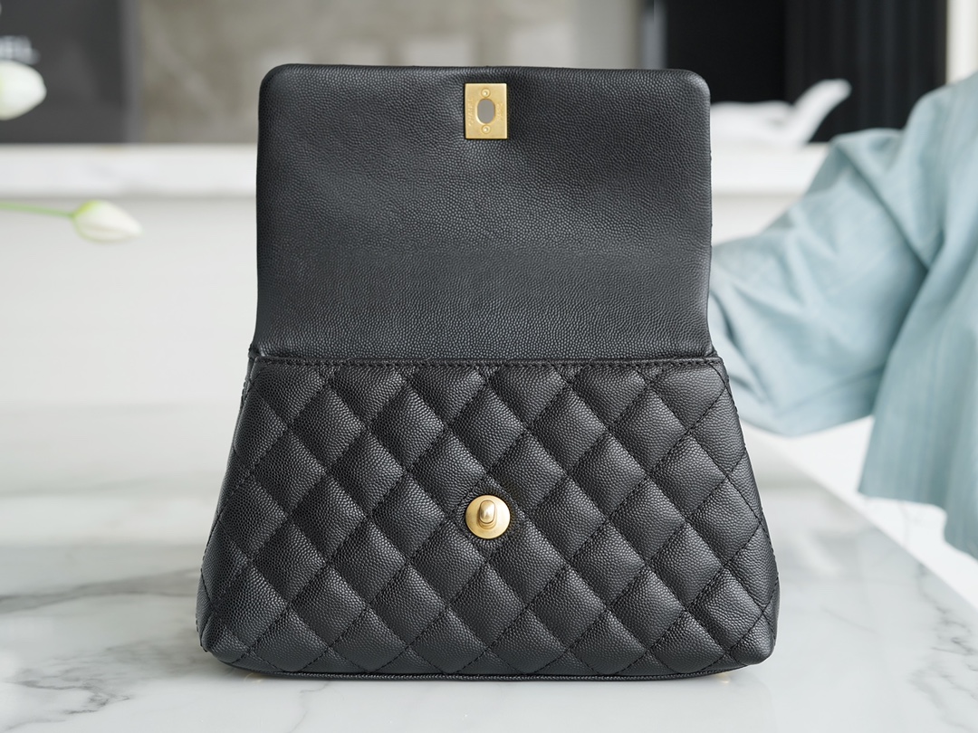 最高級シャネルスーパーコピー シャネルバッグコピー CHANEL トップハンドル フラップ バッグ ブラック/ボルドー A92990 B05061 94305 カーフスキン ゴールド金具 - 画像 (6)