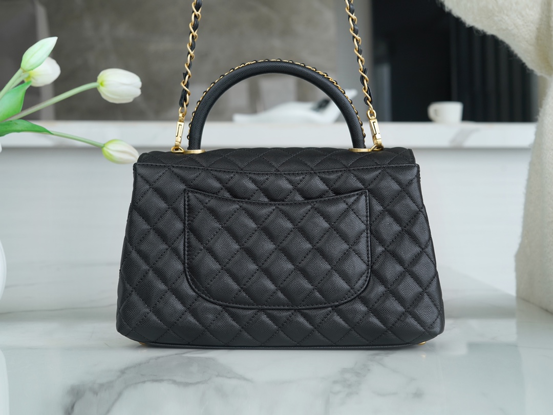 最高級シャネルスーパーコピー シャネルバッグコピー CHANEL ラージ トップハンドル フラップ バッグ ブラック A92991 B05061 94305 カーフスキン ゴールド金具 - 画像 (9)
