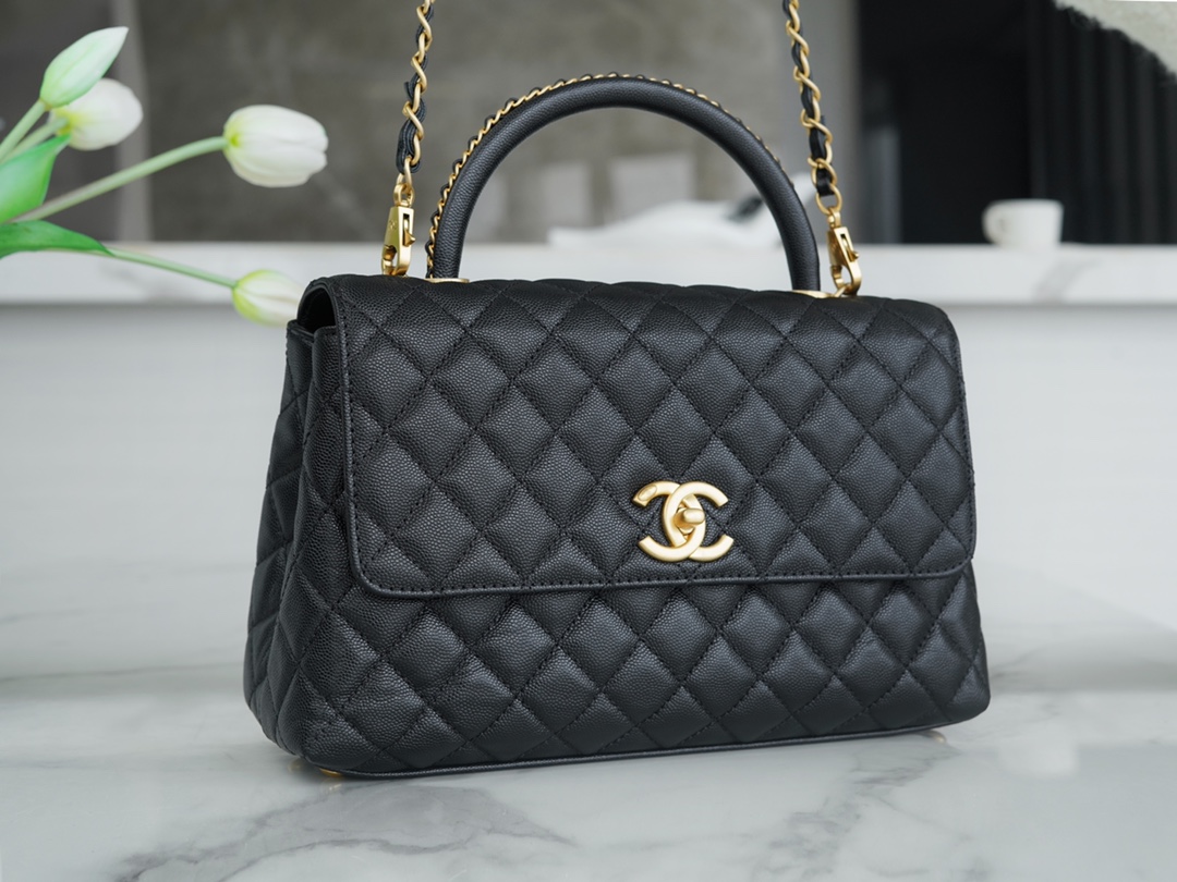 最高級シャネルスーパーコピー シャネルバッグコピー CHANEL ラージ トップハンドル フラップ バッグ ブラック A92991 B05061 94305 カーフスキン ゴールド金具 - 画像 (8)