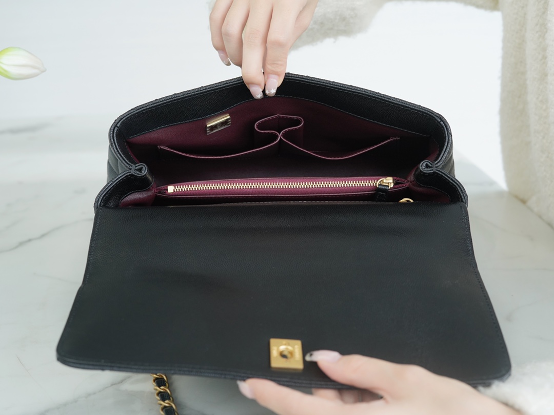 最高級シャネルスーパーコピー シャネルバッグコピー CHANEL ラージ トップハンドル フラップ バッグ ブラック A92991 B05061 94305 カーフスキン ゴールド金具 - 画像 (5)