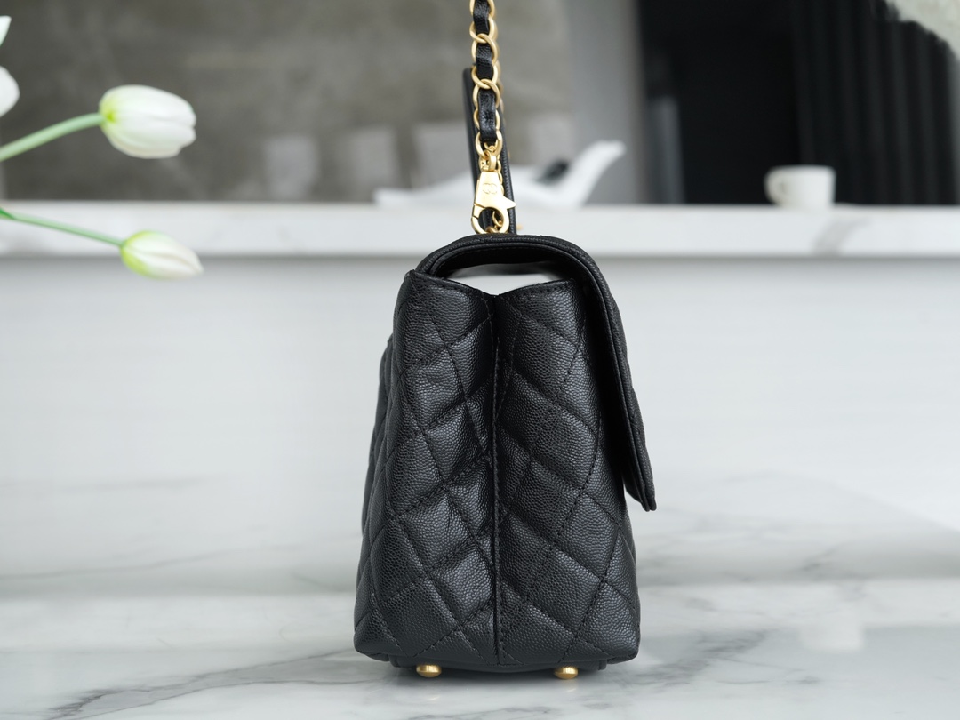 最高級シャネルスーパーコピー シャネルバッグコピー CHANEL ラージ トップハンドル フラップ バッグ ブラック A92991 B05061 94305 カーフスキン ゴールド金具 - 画像 (3)