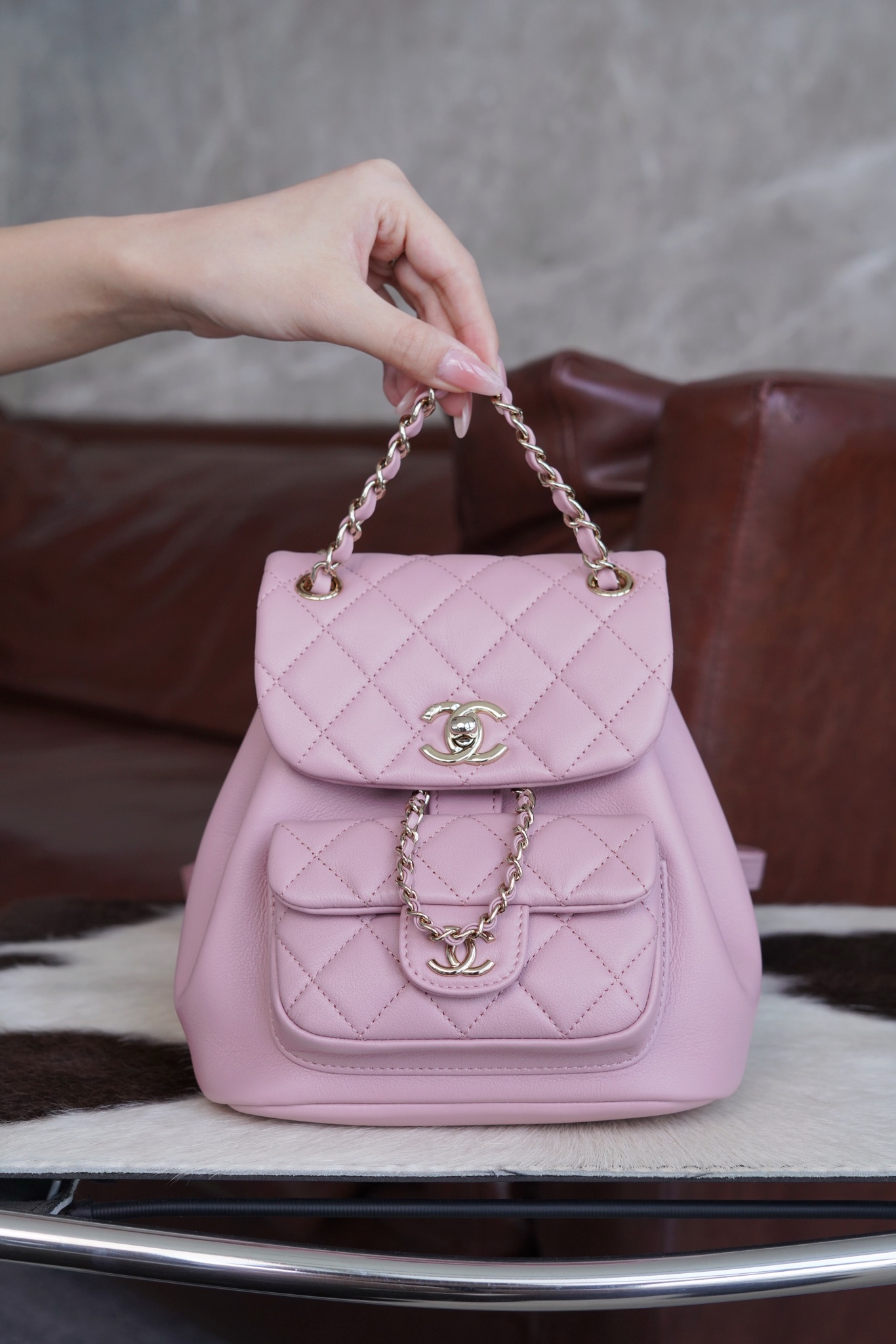 最高級シャネルスーパーコピー シャネルバッグコピー CHANEL リュック マトラッセ ココマーク バックパック ピンク AS2908 B09750 NG750 ラムスキン シルバー金具 - 画像 (9)