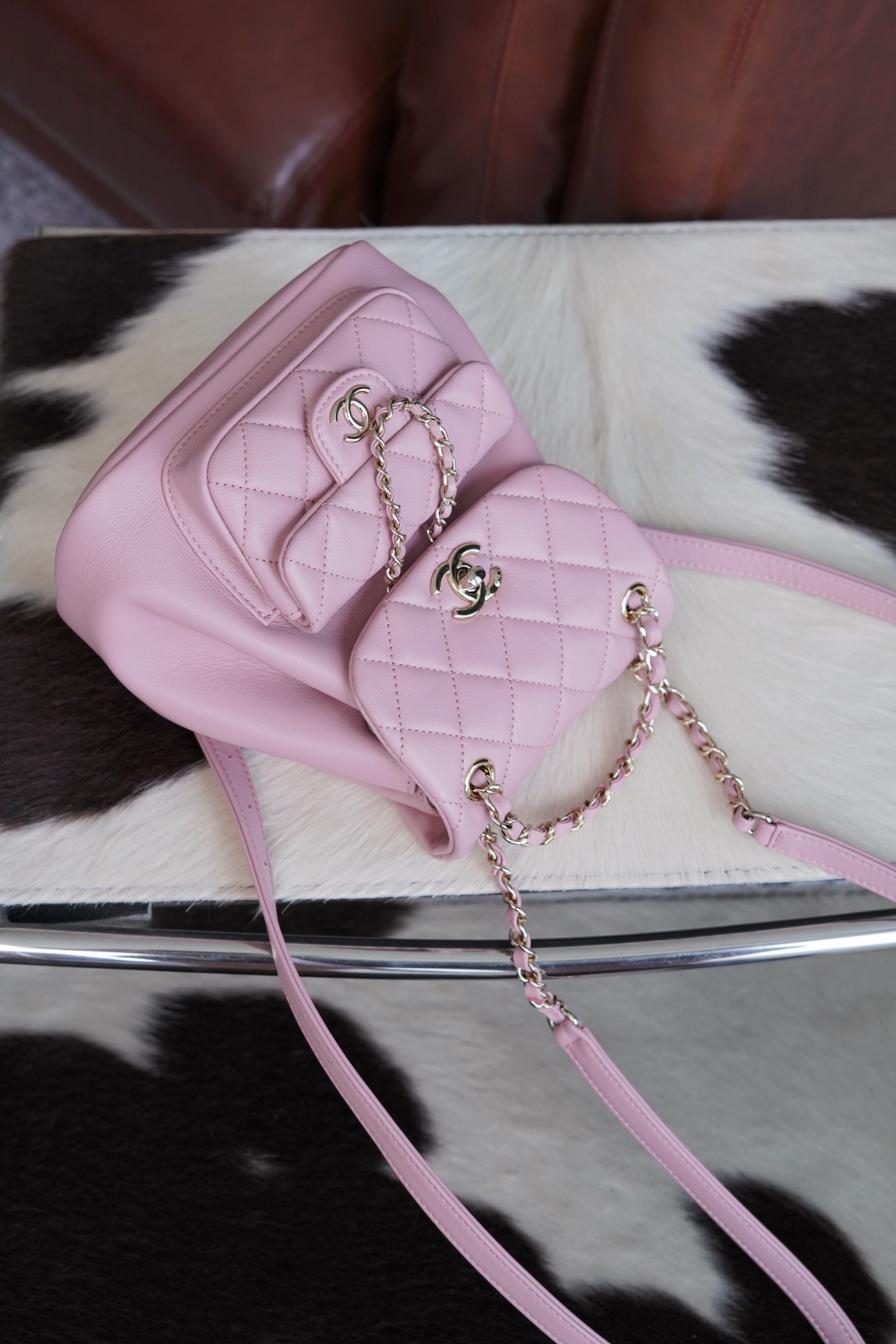 最高級シャネルスーパーコピー シャネルバッグコピー CHANEL リュック マトラッセ ココマーク バックパック ピンク AS2908 B09750 NG750 ラムスキン シルバー金具 - 画像 (2)