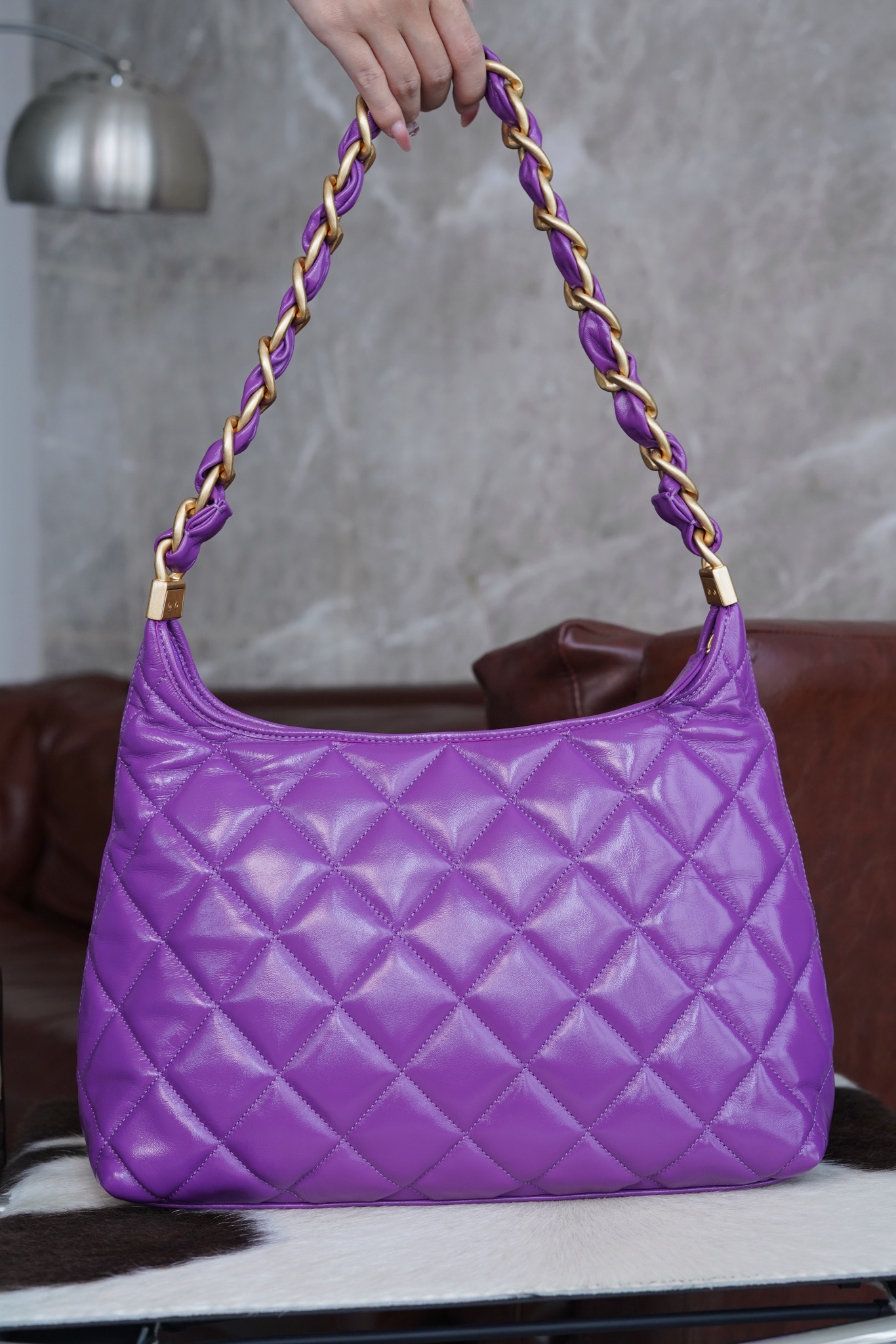 最高級シャネルスーパーコピー シャネルバッグコピー CHANEL ホーボー バッグ ブラウン AS4923 B16897 94305 ラムスキン ゴールド金具 - 画像 (8)