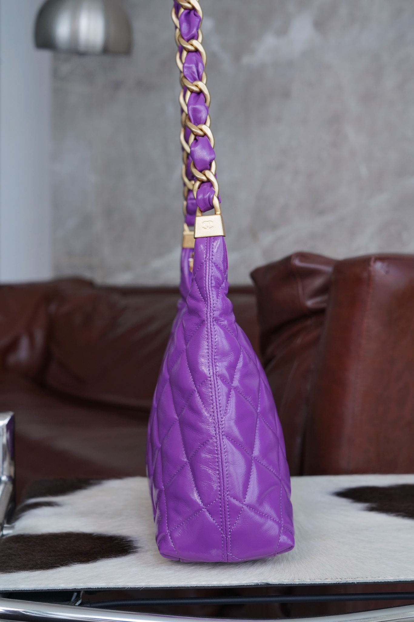 最高級シャネルスーパーコピー シャネルバッグコピー CHANEL ホーボー バッグ ブラウン AS4923 B16897 94305 ラムスキン ゴールド金具 - 画像 (6)