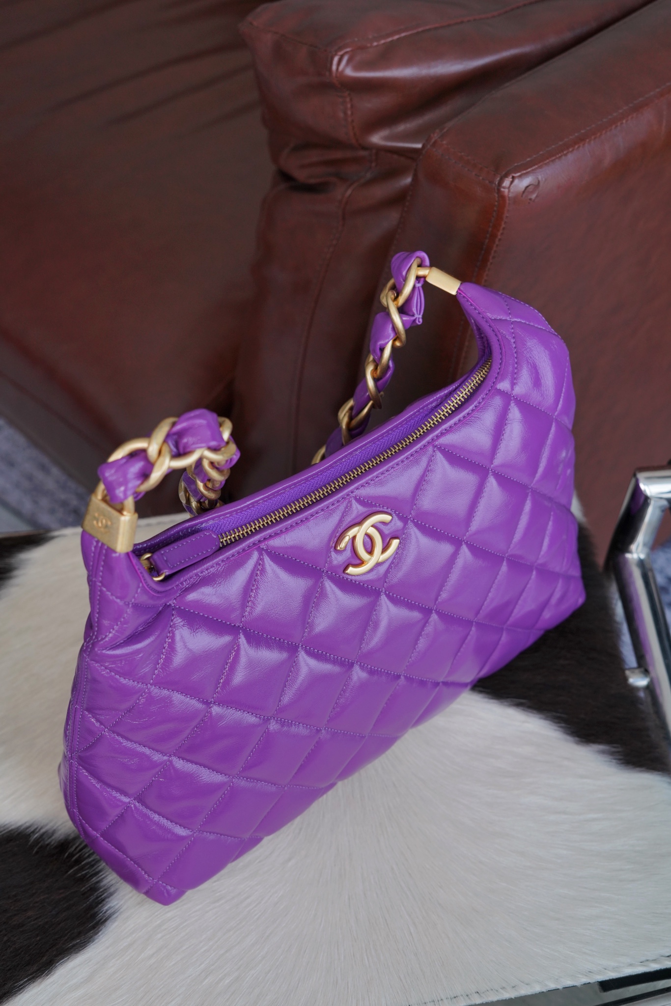 最高級シャネルスーパーコピー シャネルバッグコピー CHANEL ホーボー バッグ ブラウン AS4923 B16897 94305 ラムスキン ゴールド金具 - 画像 (3)