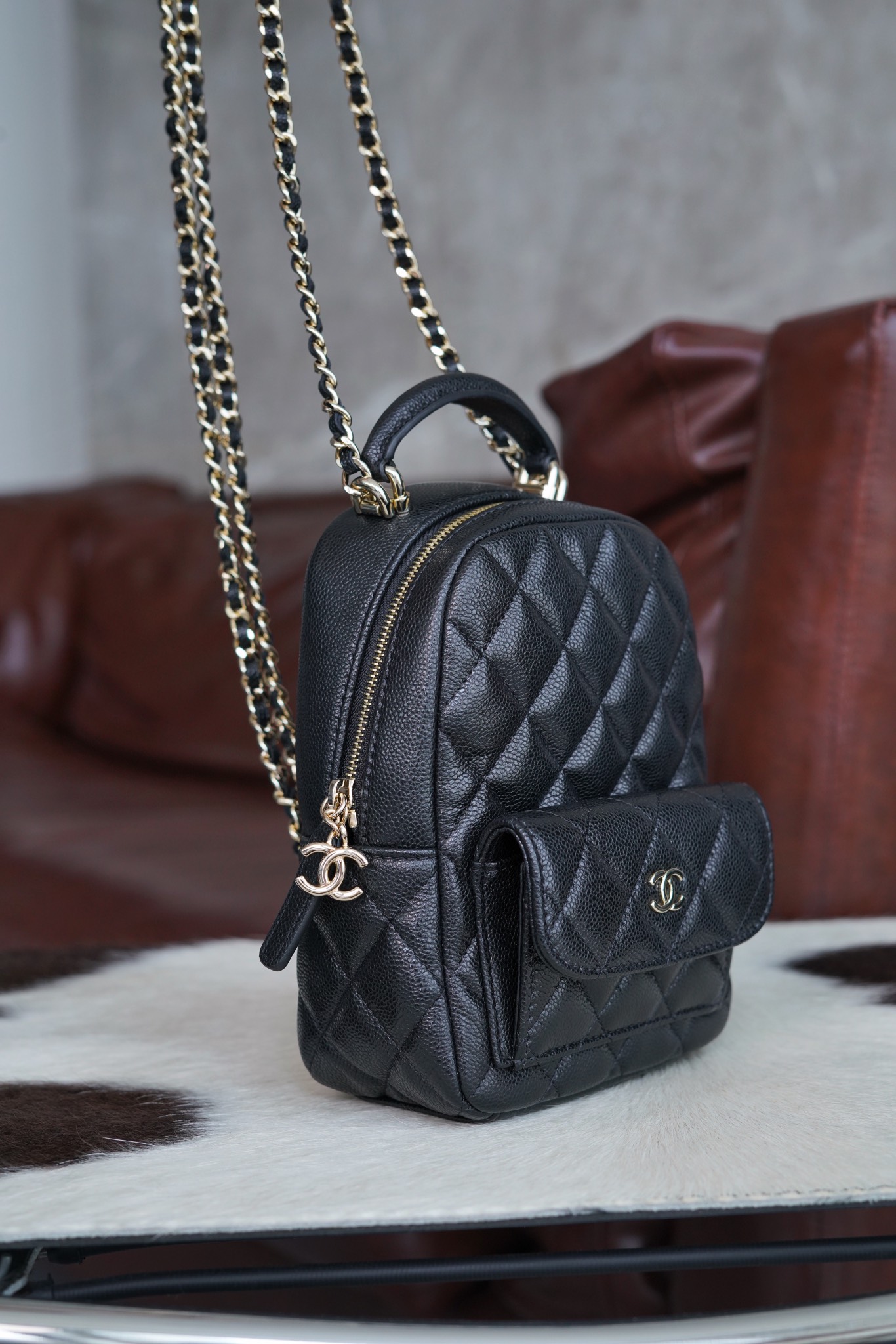 最高級シャネルスーパーコピー シャネルバッグコピー CHANEL ミニバックパック リュック ブラック AP3753 B10583 C3906 キャビアスキン シルバー金具 - 画像 (8)