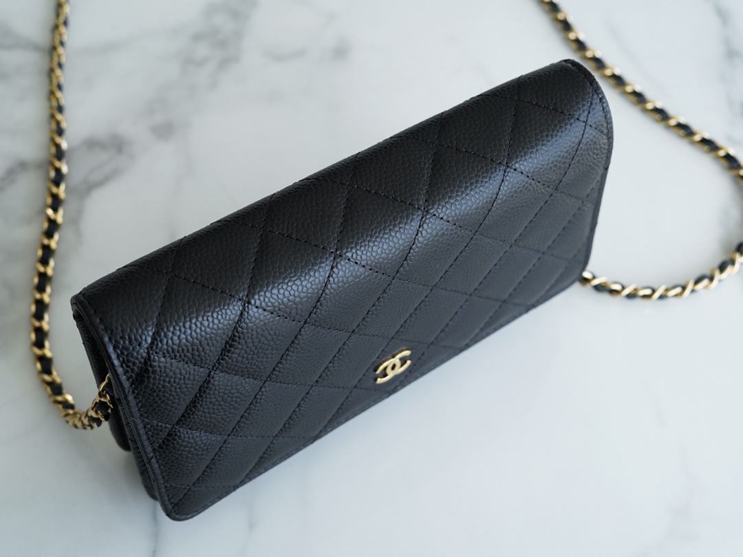 最高級シャネルスーパーコピー シャネルバッグコピー CHANEL WOC マトラッセ チェーンウォレット ブラック A33814 Y01480 C3906 キャビアスキン ゴールド金具 - 画像 (4)