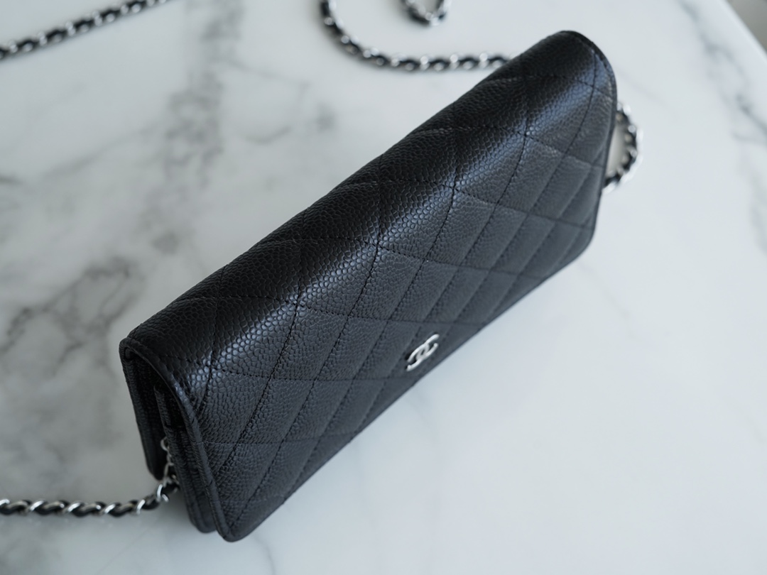 最高級シャネルスーパーコピー シャネルバッグコピー CHANEL WOC マトラッセ チェーンウォレット ブラック A33814 Y01480 C3906 キャビアスキン シルバー金具 - 画像 (5)