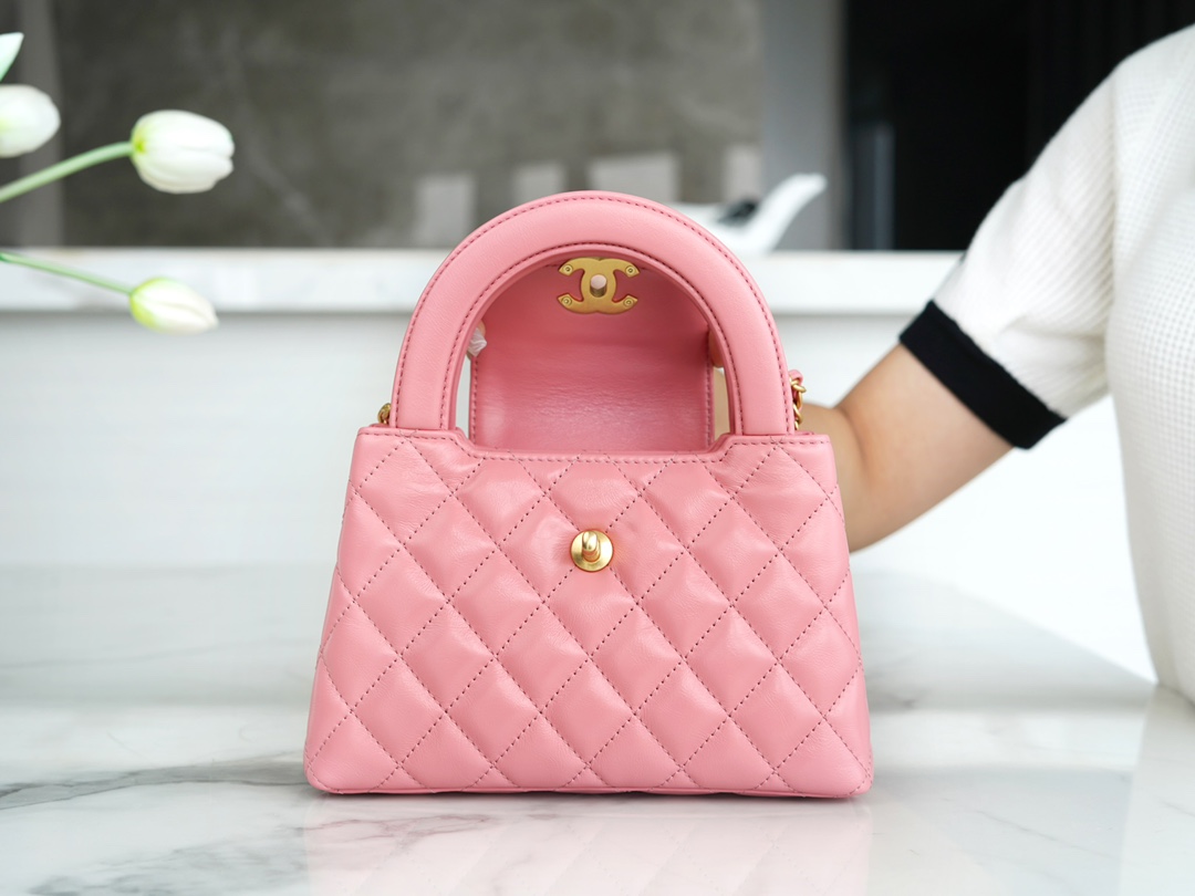 最高級シャネルスーパーコピー シャネルバッグコピー CHANEL ミニ ショッピング バッグ ピンク AS4416 B14296 NG750 カーフスキン ゴールド金具 - 画像 (6)