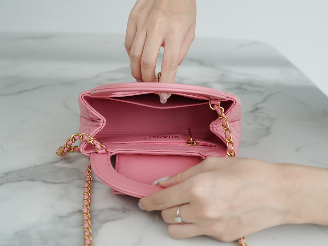 最高級シャネルスーパーコピー シャネルバッグコピー CHANEL ミニ ショッピング バッグ ピンク AS4416 B14296 NG750 カーフスキン ゴールド金具 - 画像 (4)