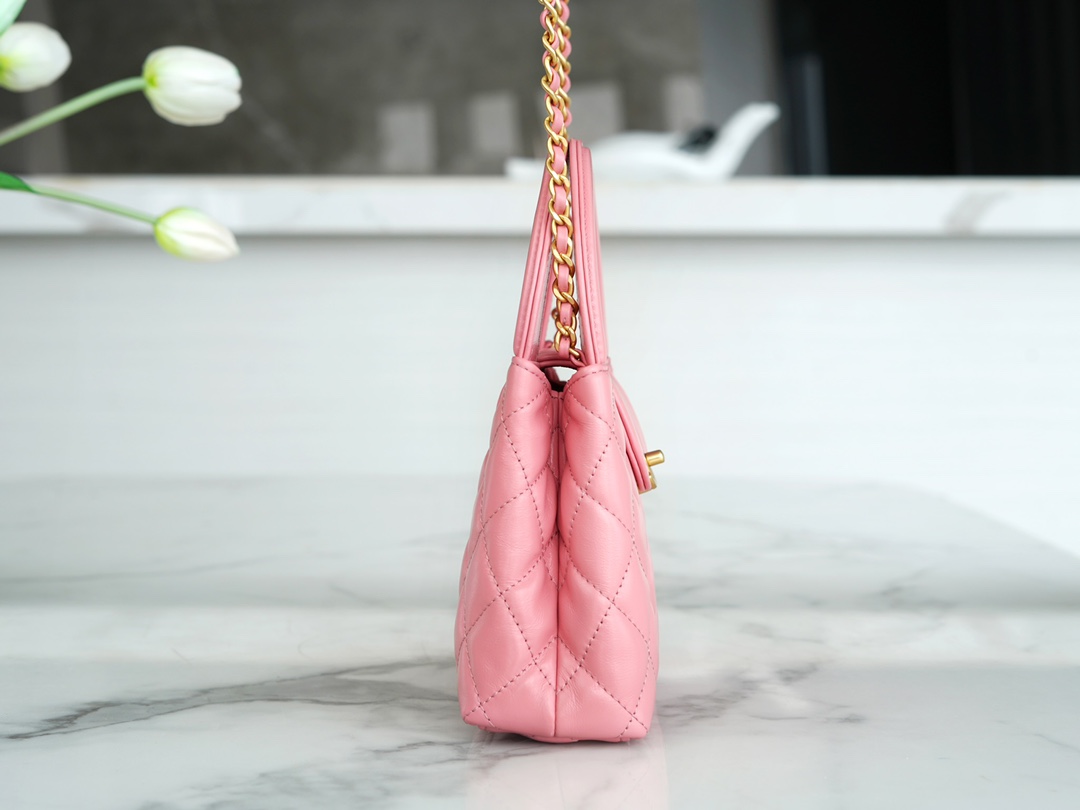 最高級シャネルスーパーコピー シャネルバッグコピー CHANEL ミニ ショッピング バッグ ピンク AS4416 B14296 NG750 カーフスキン ゴールド金具 - 画像 (3)