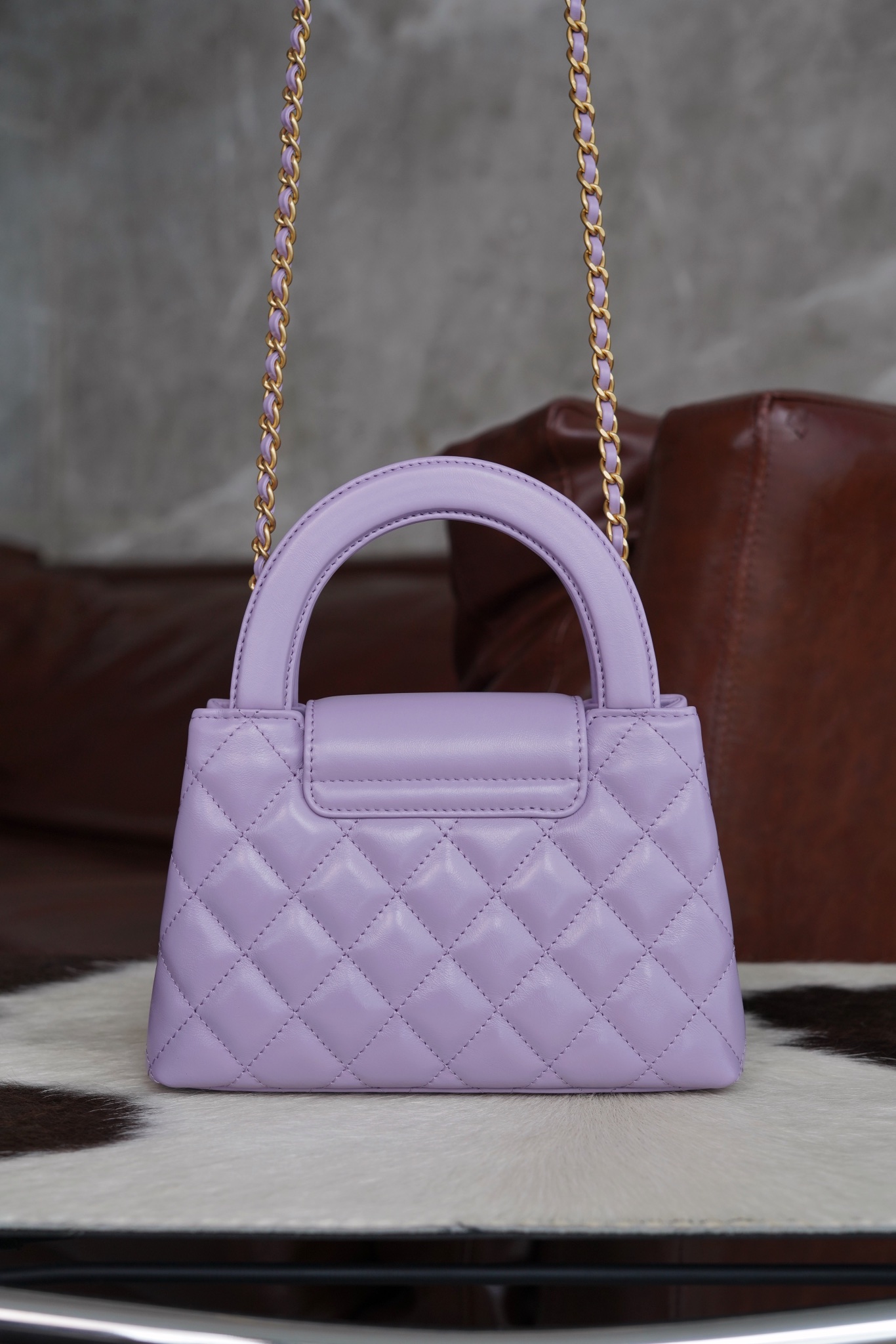 最高級シャネルスーパーコピー シャネルバッグコピー CHANEL ミニ ショッピング バッグ パープル AS4416 B14296 NY564 カーフスキン ゴールド金具 - 画像 (8)