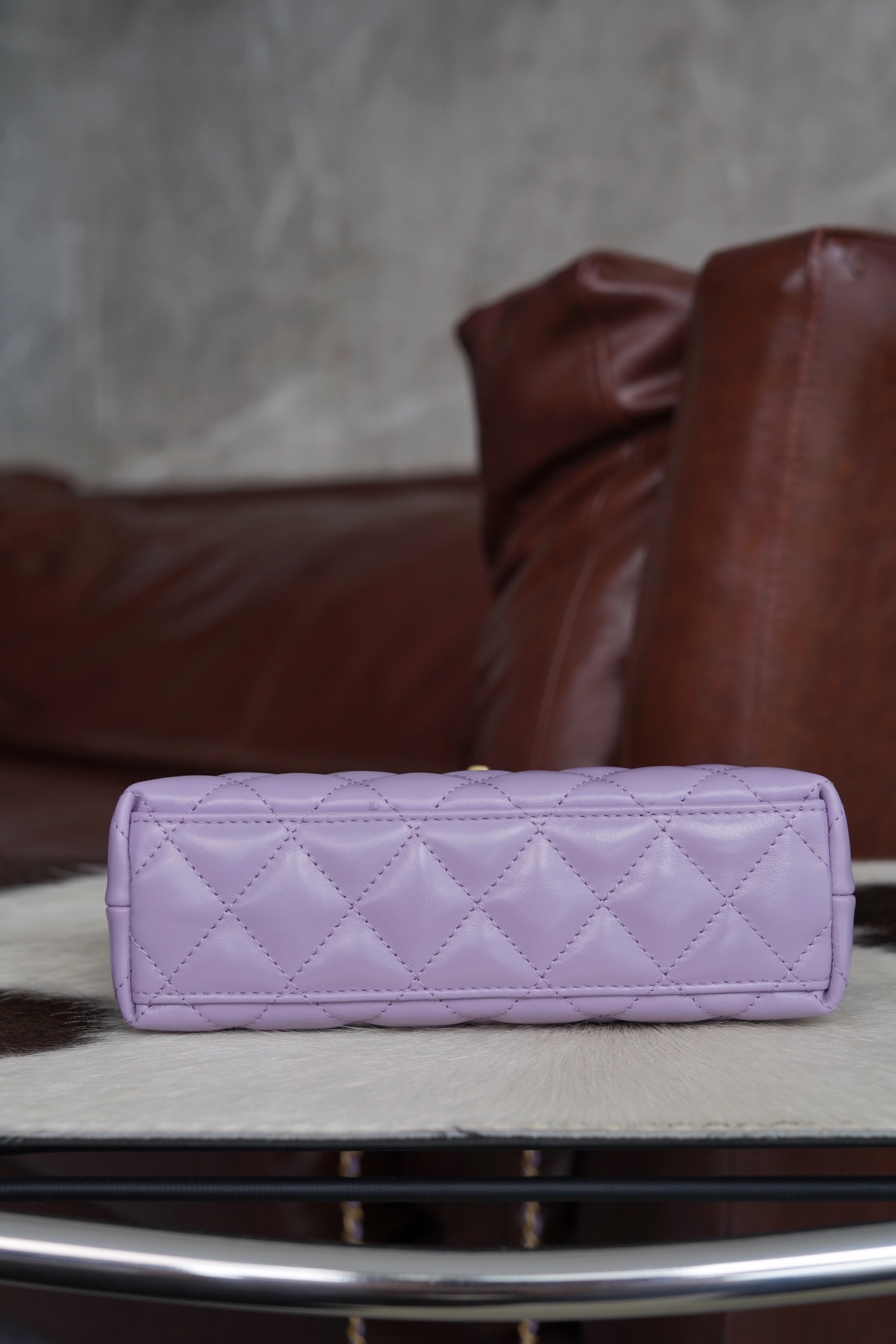 最高級シャネルスーパーコピー シャネルバッグコピー CHANEL ミニ ショッピング バッグ パープル AS4416 B14296 NY564 カーフスキン ゴールド金具 - 画像 (6)