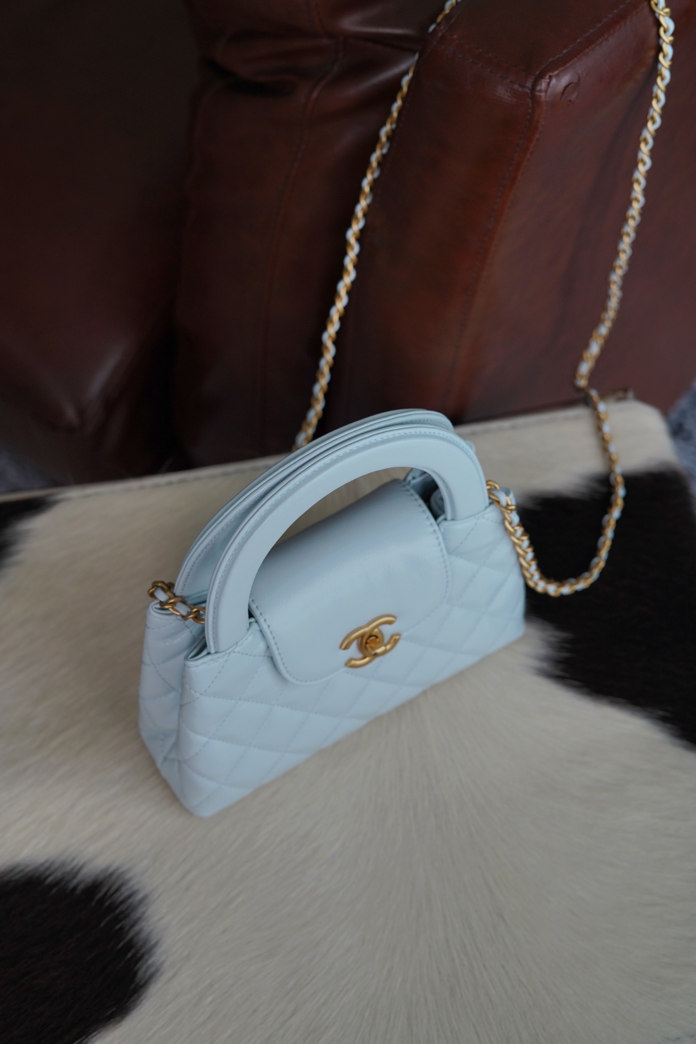 最高級シャネルスーパーコピー シャネルバッグコピー CHANEL ミニ ショッピング バッグ ライトブルー AS4416 B14296 N0195 カーフスキン ゴールド金具 - 画像 (6)
