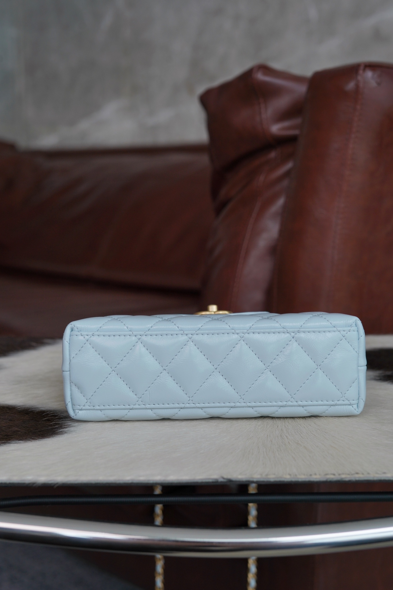 最高級シャネルスーパーコピー シャネルバッグコピー CHANEL ミニ ショッピング バッグ ライトブルー AS4416 B14296 N0195 カーフスキン ゴールド金具 - 画像 (5)