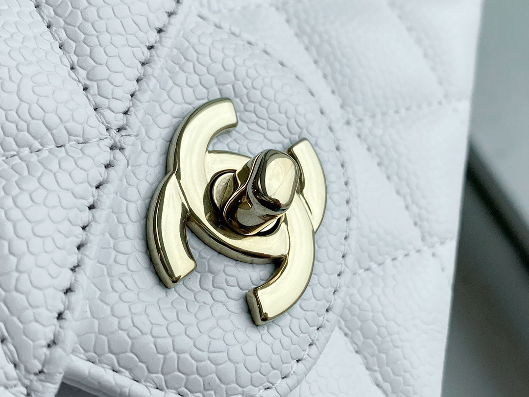 最高級シャネルスーパーコピー シャネルバッグコピー CHANEL 11.12 クラシック ハンドバッグ ホワイト A01112 B10583 10601 キャビアスキン ゴールド金具 - 画像 (2)