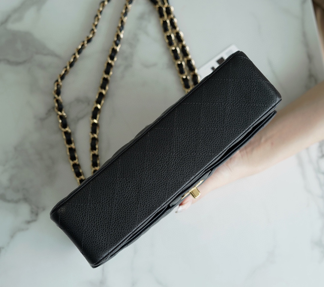 最高級シャネルスーパーコピー シャネルバッグコピー CHANEL 11.12 クラシック ハンドバッグ ブラック A01112 Y01295 94305 キャビアスキン ゴールド金具 - 画像 (6)