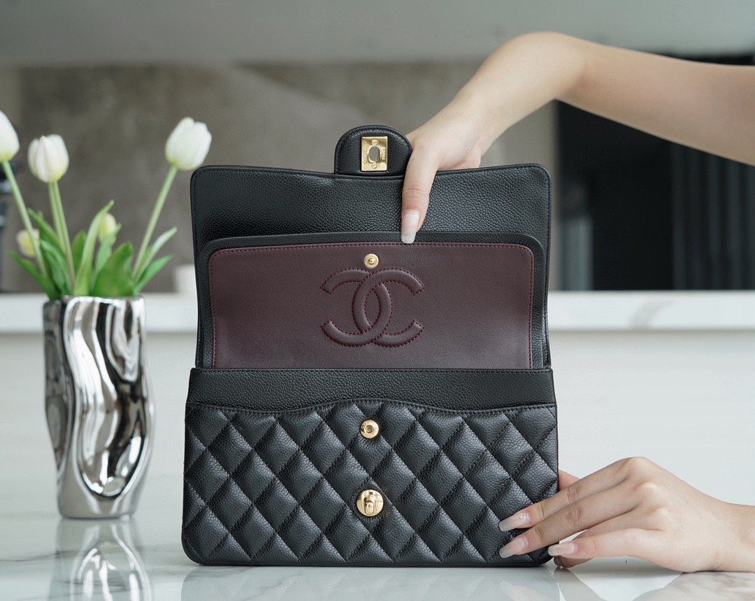 最高級シャネルスーパーコピー シャネルバッグコピー CHANEL 11.12 クラシック ハンドバッグ ブラック A01112 Y01295 94305 キャビアスキン ゴールド金具 - 画像 (5)