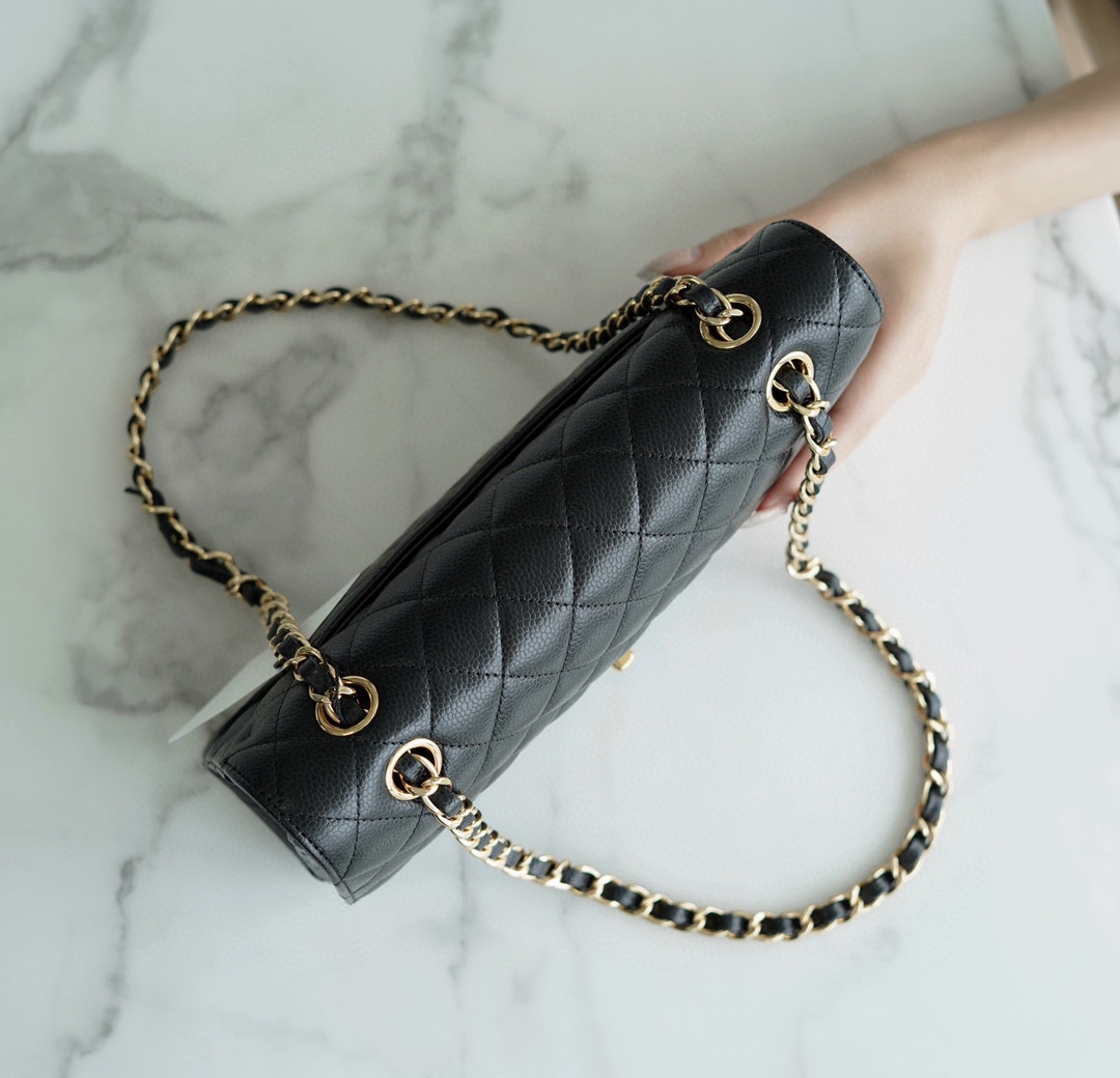 最高級シャネルスーパーコピー シャネルバッグコピー CHANEL 11.12 クラシック ハンドバッグ ブラック A01112 Y01295 94305 キャビアスキン ゴールド金具 - 画像 (3)