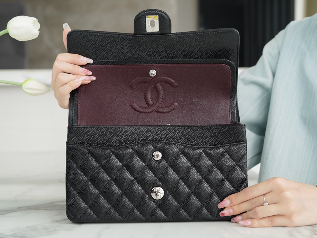 最高級シャネルスーパーコピー シャネルバッグコピー CHANEL 11.12 クラシック ハンドバッグ ブラック A01112 Y01295 94305 キャビアスキン シルバー金具 - 画像 (6)
